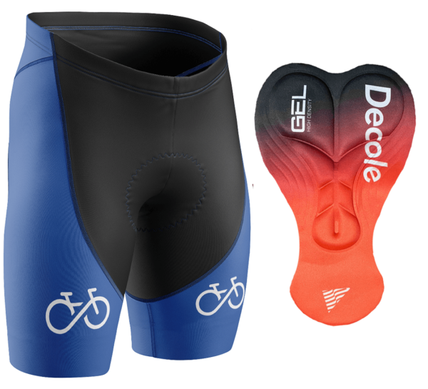 Bermuda Bike Forever Azul Ciclismo Com Forro Gel Confortável - Imagem 1
