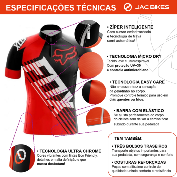 Conjunto Camisa Fox Ciclismo Pai E Filho Mtb Dry Fit Bike Uv - Imagem 3