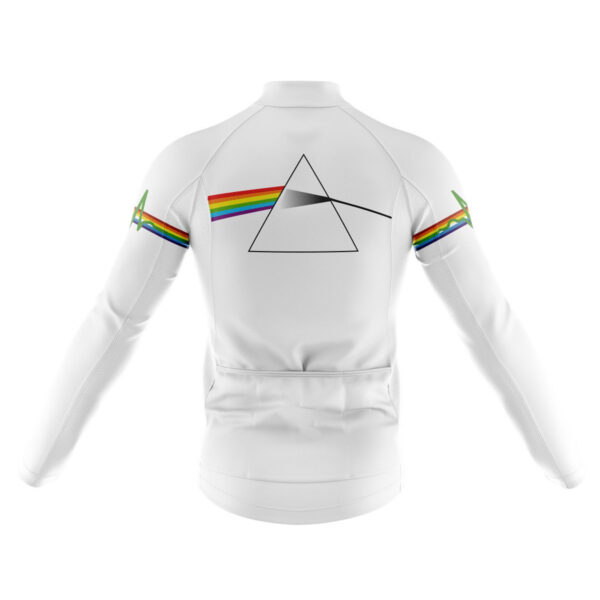 Camisa Ciclismo Pink Floyd Branca Manga Longa Zíper Full Fitness Dry Fit Decole - Imagem 2
