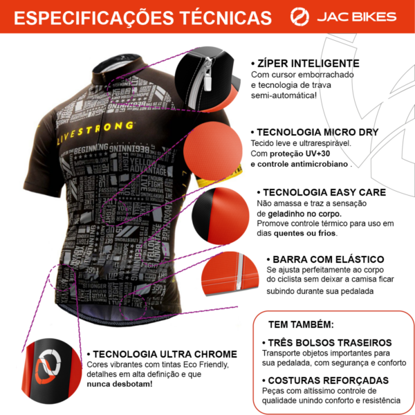 Kit Camiseta Ciclismo Livestrong Pai E Filho Proteção Mtb Uv - Imagem 4