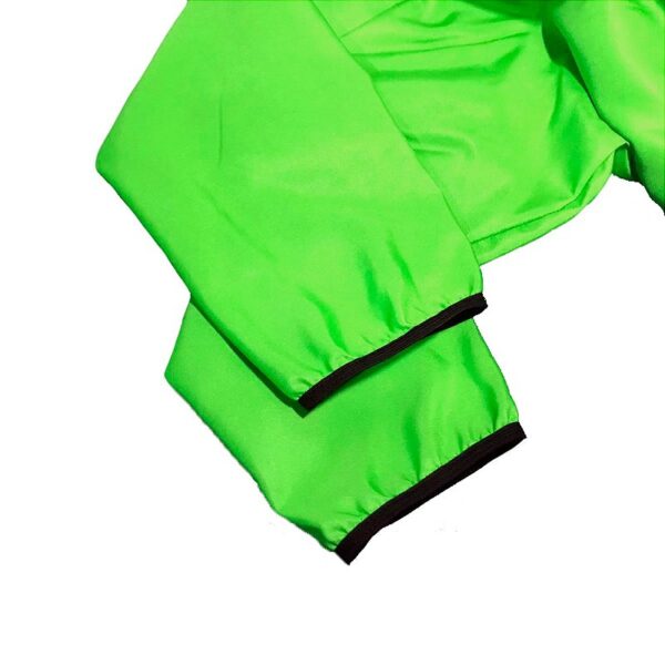 Jaqueta Corta Vento Com Bolsos Laterais Zíper e Refletivos Verde - Imagem 5