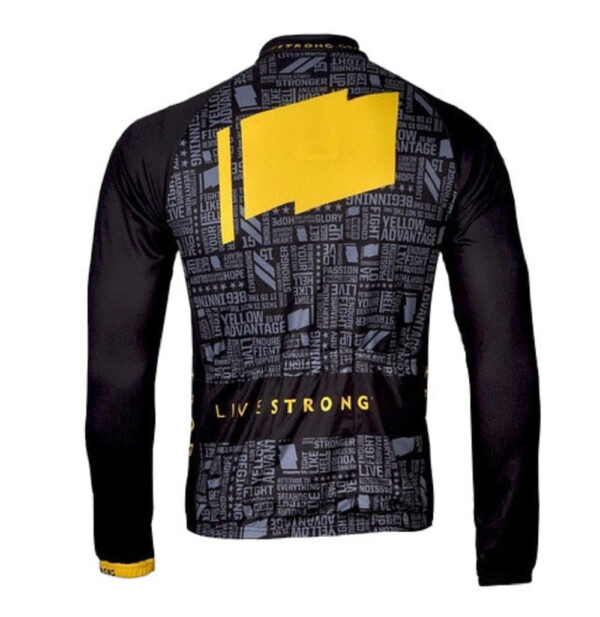 Camisa Ciclismo Livestrong Manga Longa Zíper Full Fitness Dry Fit Decole - Imagem 2