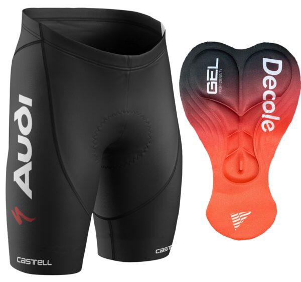 Bermuda Ciclismo Audi Forro Gel Super Confortável Bicicleta Preto - Imagem 1