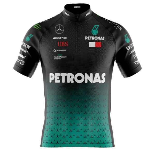 Camisa Ciclismo Petronas Manga Curta Zíper Fitness Dry Fit Mtb - Imagem 1