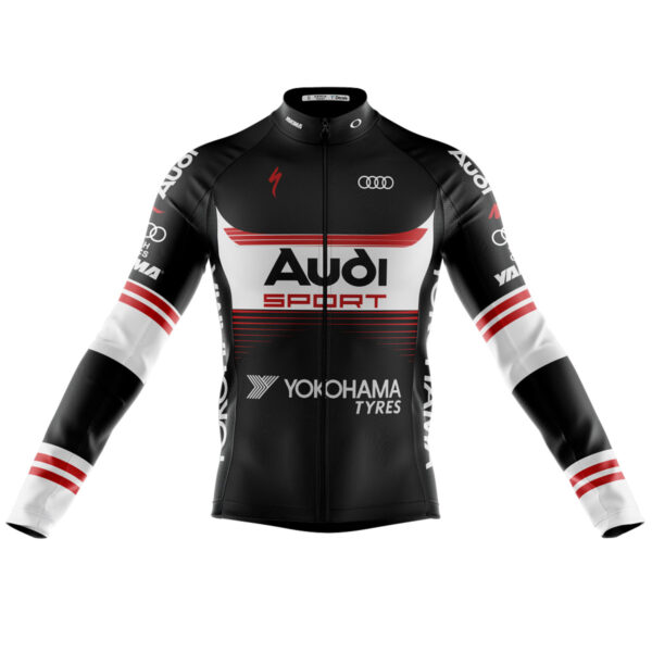 Camisa Ciclismo Manga Longa Audi Zíper Total Fitness Dry Fit - Imagem 1