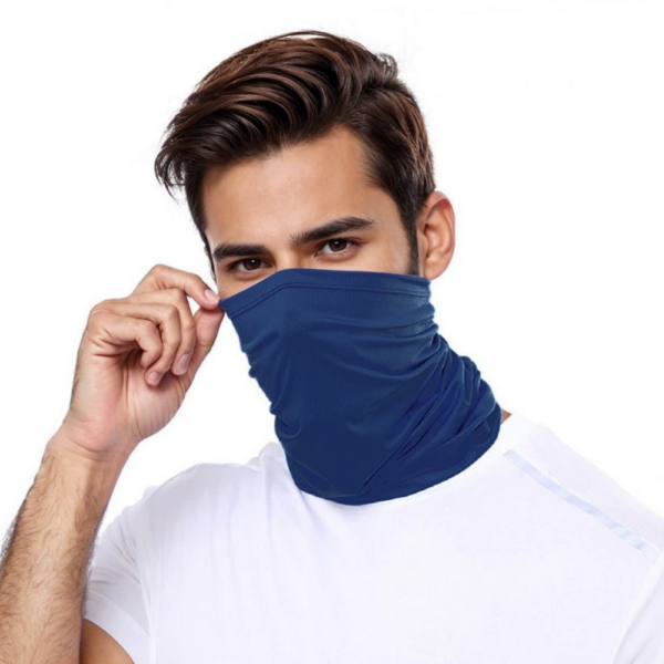 Pescoceira Protetora Vento Para Bike Bandana Azul - Imagem 1