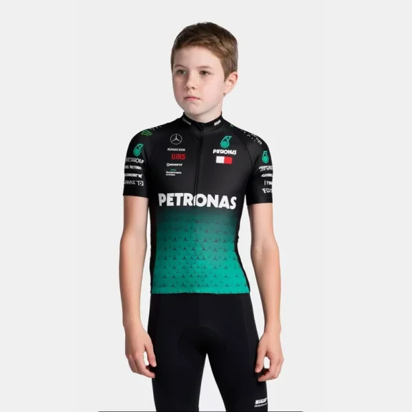 Camisa Ciclismo Infantil Petronas Manga Curta Dryfit Proteção Uv - Imagem 1