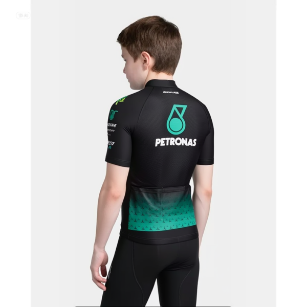 Camisa Ciclismo Infantil Petronas Manga Curta Dryfit Proteção Uv - Imagem 2