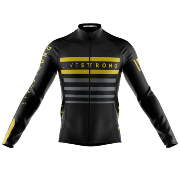 Camisa Ciclismo Livestrong Manga Longa Zíper Full Fitness Dry Fit Decole - Imagem 1