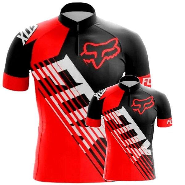 Conjunto Camisa Fox Ciclismo Pai E Filho Mtb Dry Fit Bike Uv - Imagem 1
