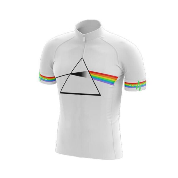 Kit Camisa Ciclismo Pai E Filho Meio Zíper Pink Floyd Branco - Imagem 6