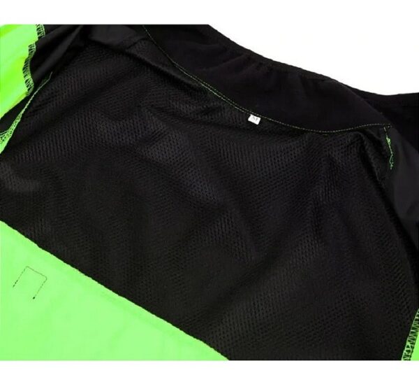 Jaqueta Corta Vento Com Bolsos Laterais Zíper e Refletivos Verde - Imagem 4