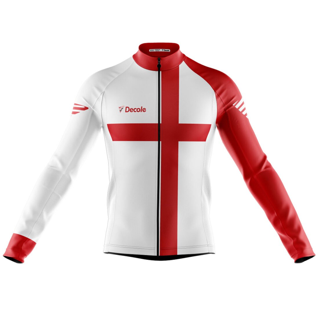 inglaterra longa frente Camisa Ciclismo Inglaterra Manga Longa Decole Uv Bike - Imagem 1