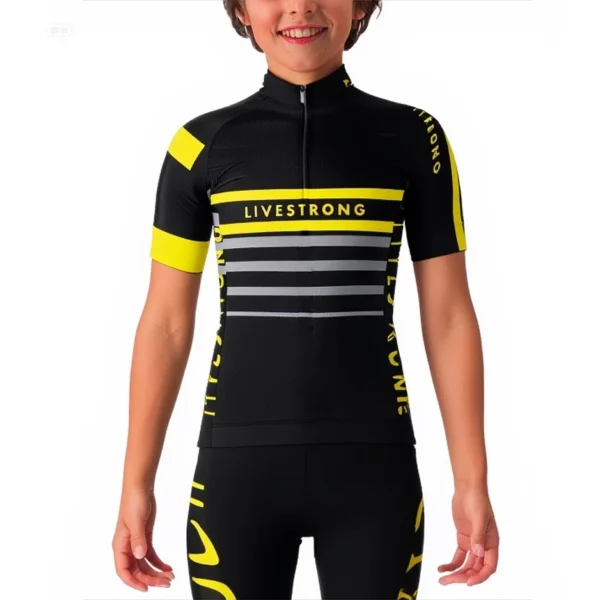 Camisa Ciclismo Infantil Livestrong Listras UV - Imagem 1