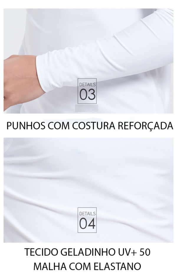 Camisa Segunda Pele Proteção Solar UV 50 Preta - Imagem 8