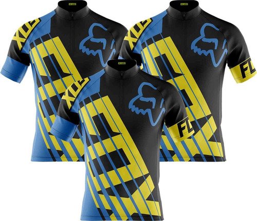 3391ccecb72f6e93989c3476ec0e2b28.jpg Kit 3 Camisas Masculina Fox Azul Ciclismo Roupa Ciclista Mtb - Imagem 1