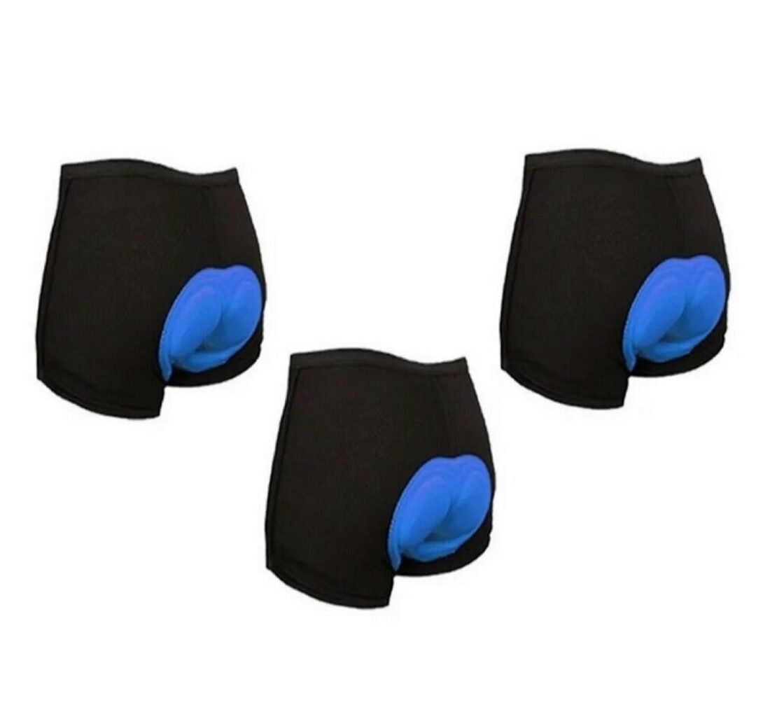 6a630e3a129457ad4761a834fcf0677b.jpg Kit 3 Shorts Gel Silicone 3d Coolmax Azul Ciclismo Bicicleta - Imagem 1