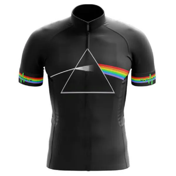 Camisa Ciclismo Pink Floyd Preta Manga Curta Zíper Fitness Dry Fit Mtb - Imagem 1